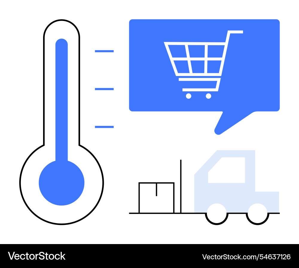 Conceptual design for e-commerce with temperature Conceptual design for e-commerce with temperature vector image