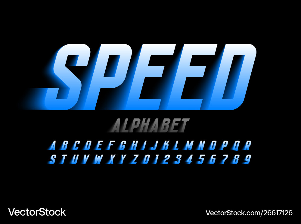 Dynamic Speed Font - Alphabet & Letters vector image