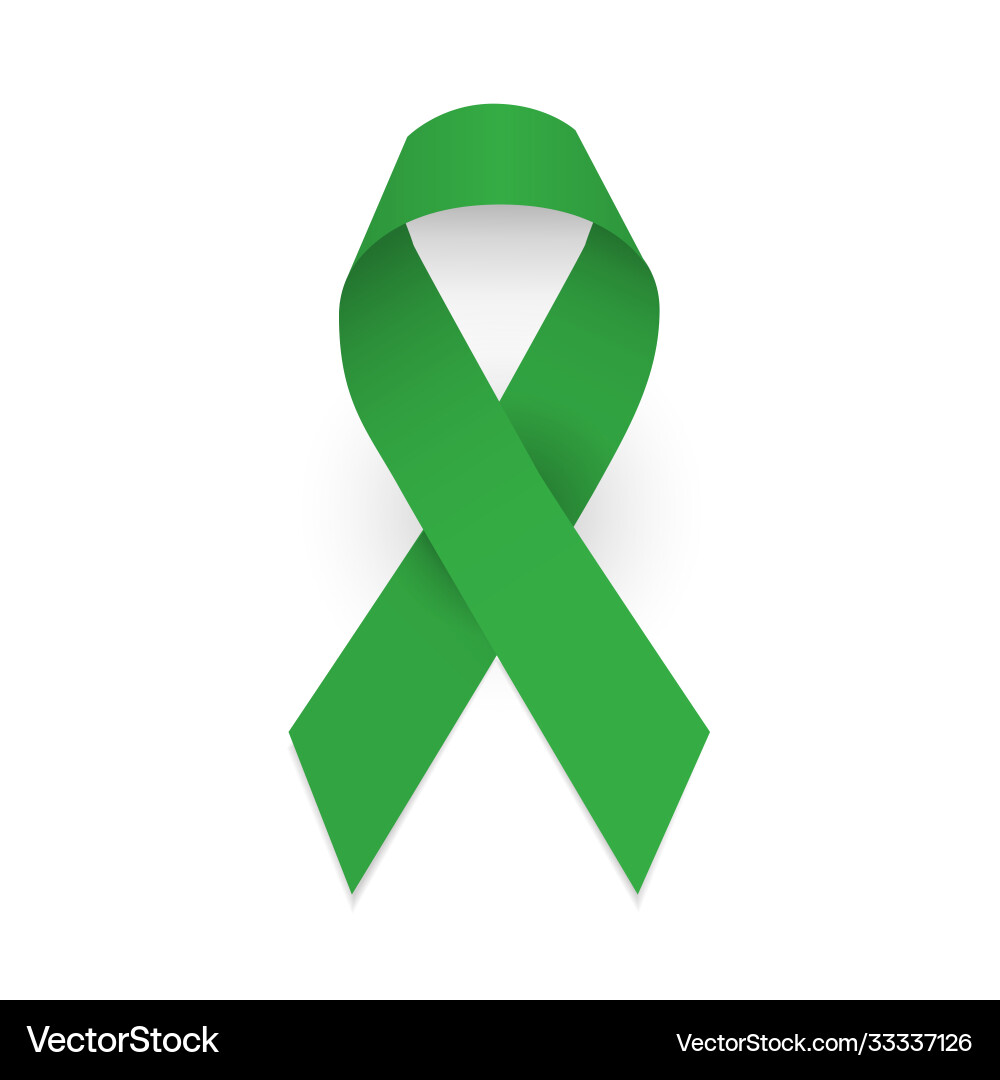 Green Awareness Ribbon - Cerebral Palsy Vector Image