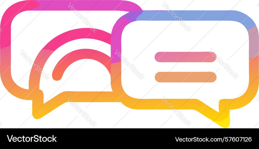 Overlapping lined and plain speech bubbles design vector image