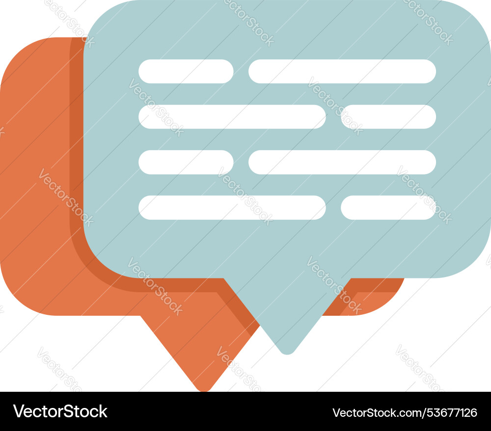 Two speech bubbles overlapping showing ongoing Two speech bubbles overlapping showing ongoing vector image