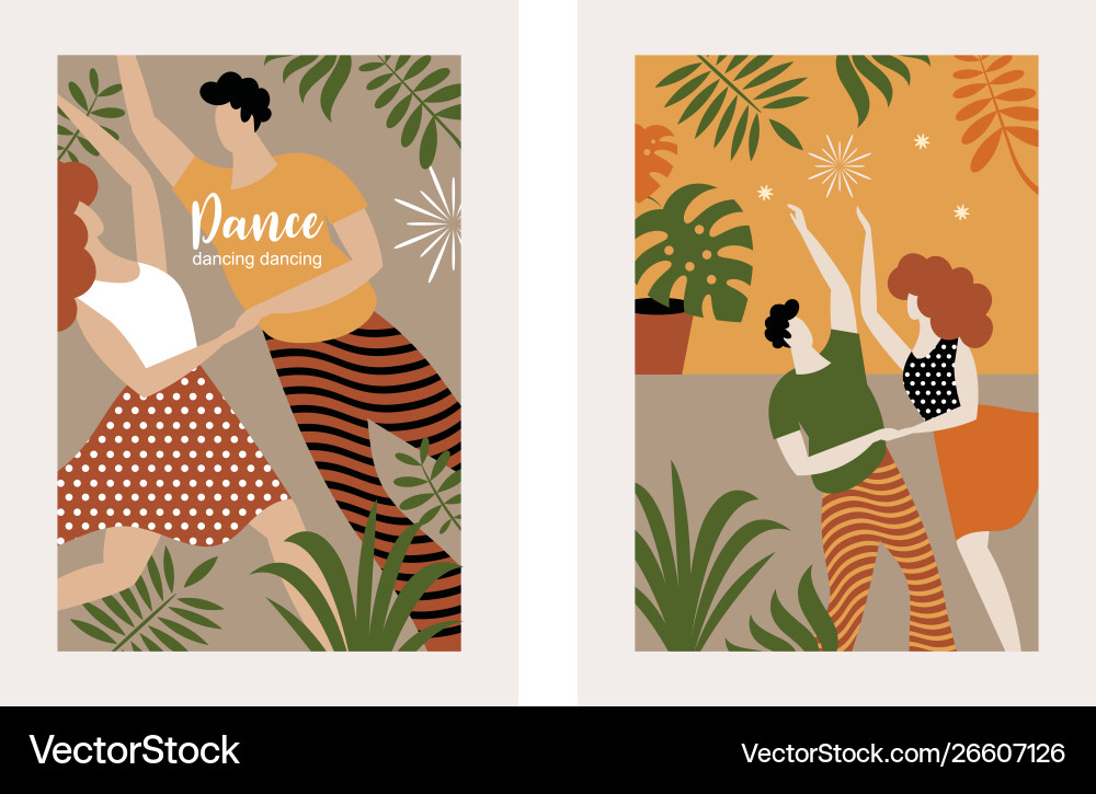 Vertical banners with dancing couple Vertical banners with dancing couple vector image