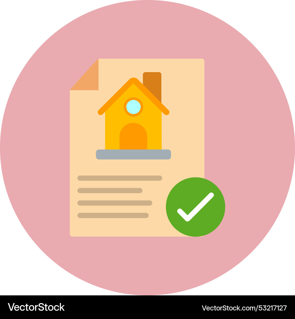 Check list document flat circle icon Vector Image
