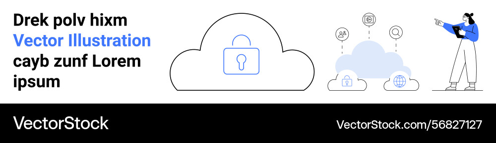 Cloud computing security with data protection Cloud computing security with data protection vector image