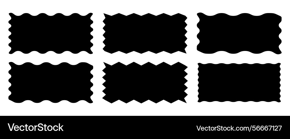 Collection of abstract rectangle wavy shape Vector Image
