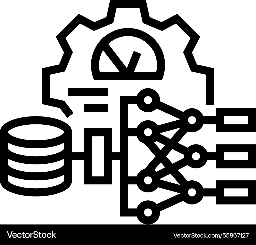 Hyperparameter Tuning Machine Learning Line Icon Hyperparameter Tuning Machine Learning Line Icon vektorbild