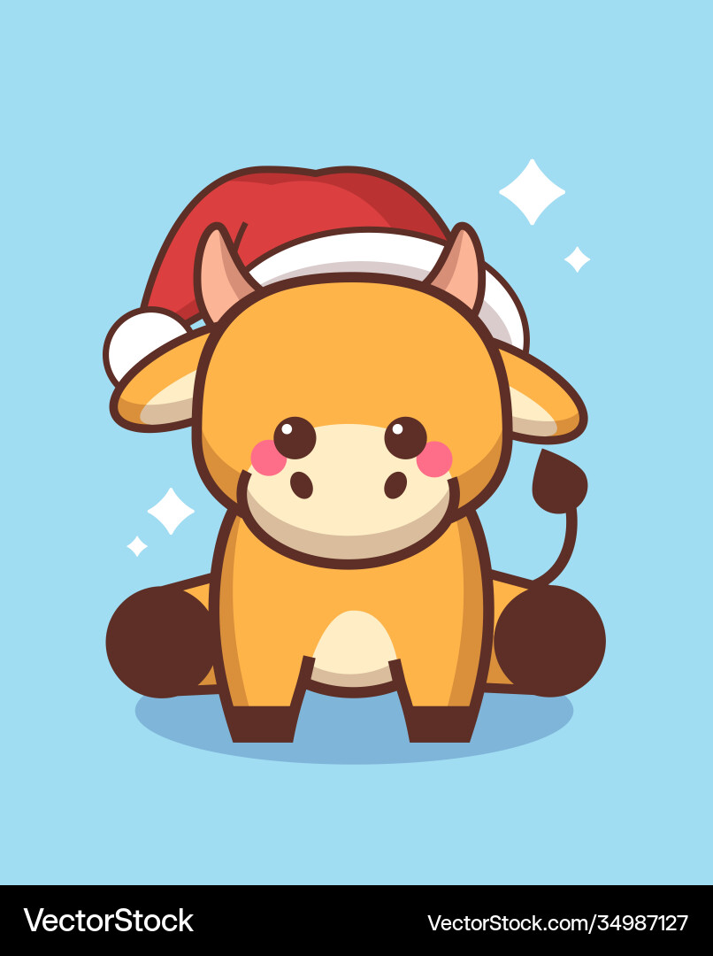 Little ox in santa has glücklich chinesisch neujahr 2021 Little ox in santa has glücklich chinesisch neujahr 2021 vektorbild