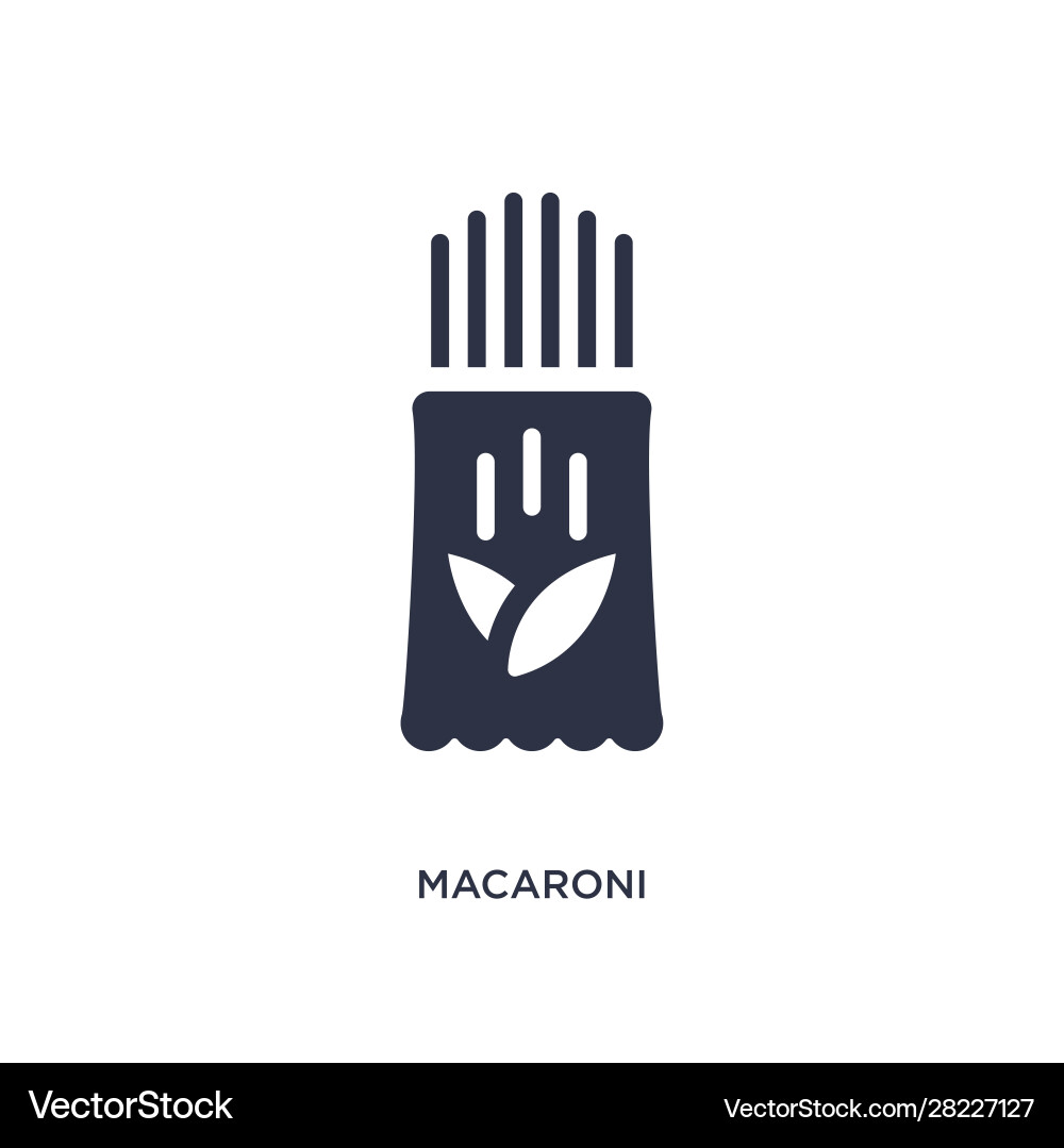 Macaroni icon on white background simple element Macaroni icon on white background simple element vector image