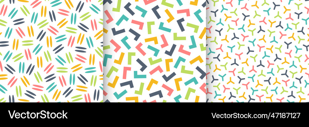 Set of seamless patterns with colorful vector image