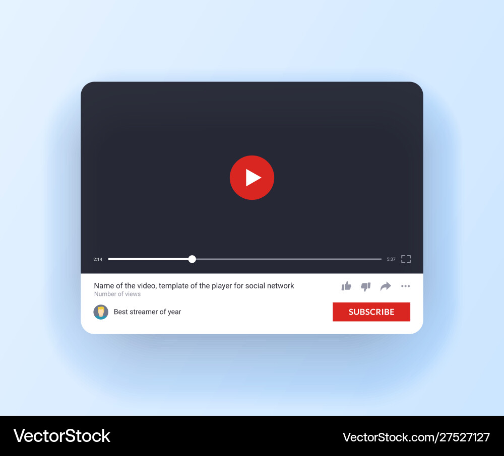 Video Player Mockup - Flat Interface vector image