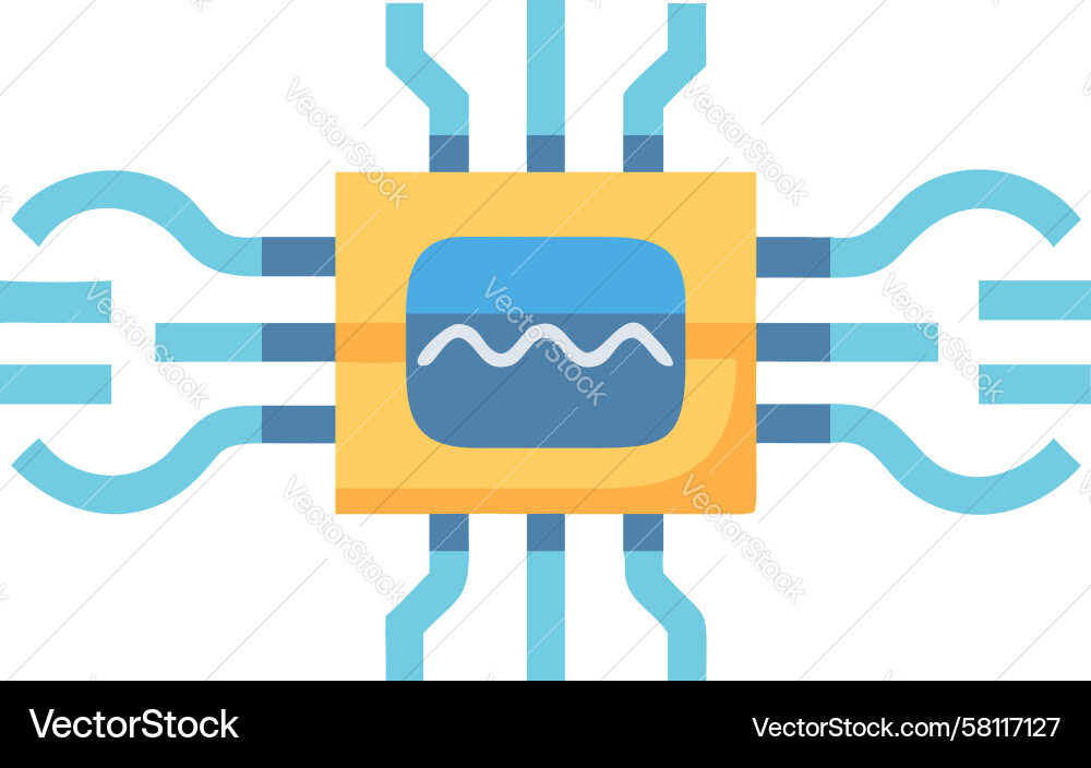 Wavy Microchip Processor Vector Image
