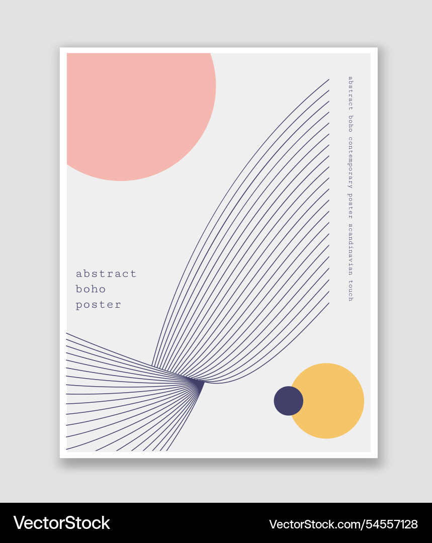 Abstract boho poster minimalistic patterns wavy Abstract boho poster minimalistic patterns wavy vector image