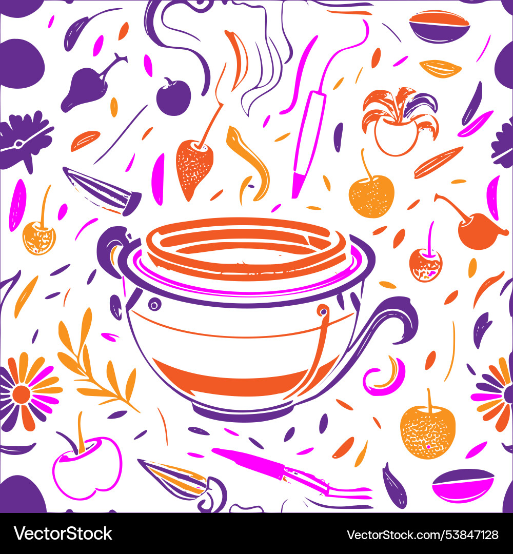 Cauldron abstract pattern seamless Vector Image