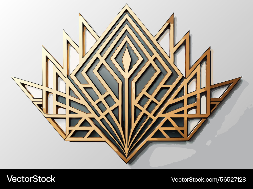 Gold wall art with intricate patterns and sharp Gold wall art with intricate patterns and sharp Vector Image