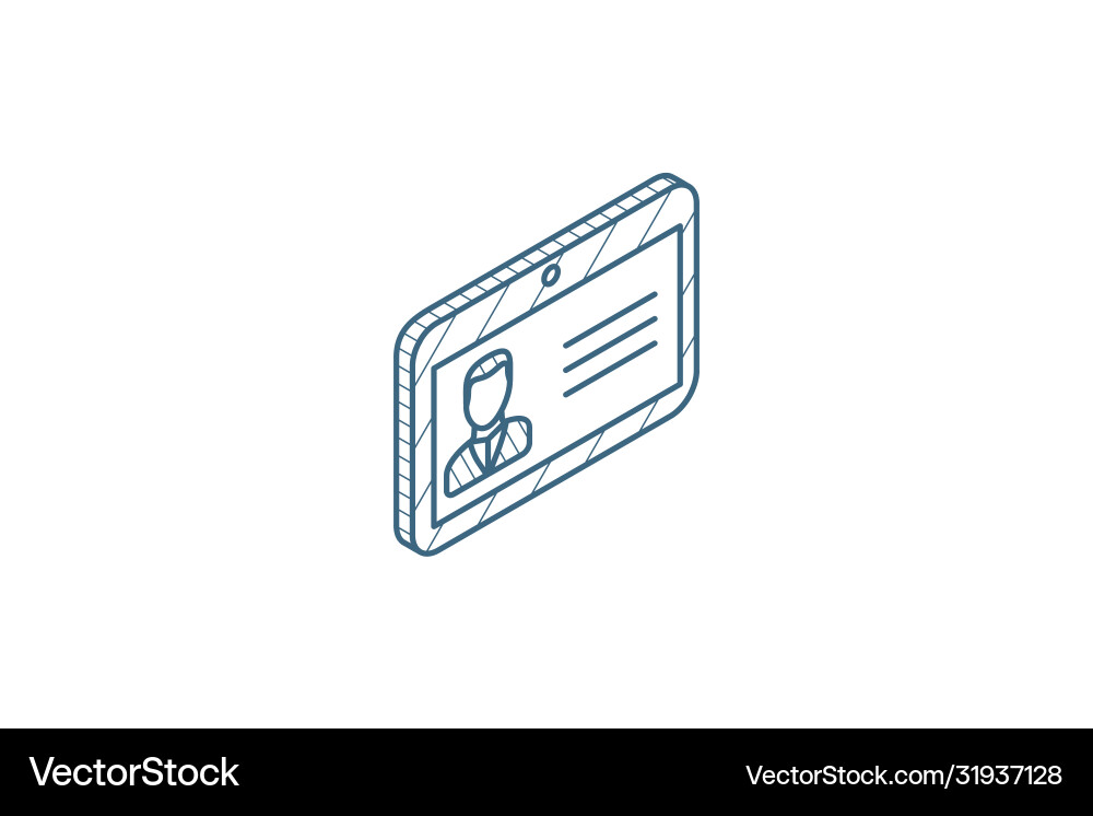 Id card car drive licence identity pass isometric Id card car drive licence identity pass isometric vector image