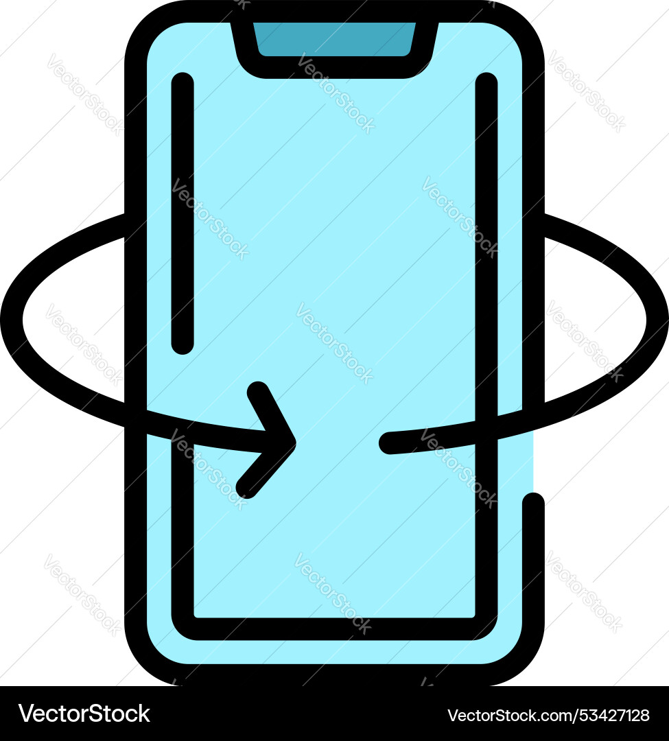 Smartphone showing rotating screen feature icon Smartphone showing rotating screen feature icon Vector Image