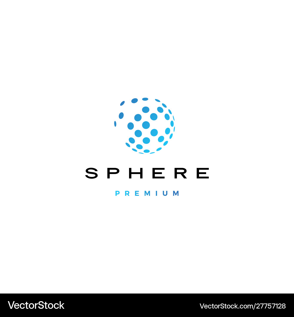 Sphere digital globe circle round dot spread 3d Sphere digital globe circle round dot spread 3d vector image