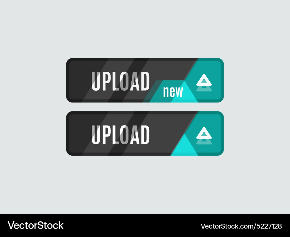 Upload button futuristic hi-tech ui design Vector Image