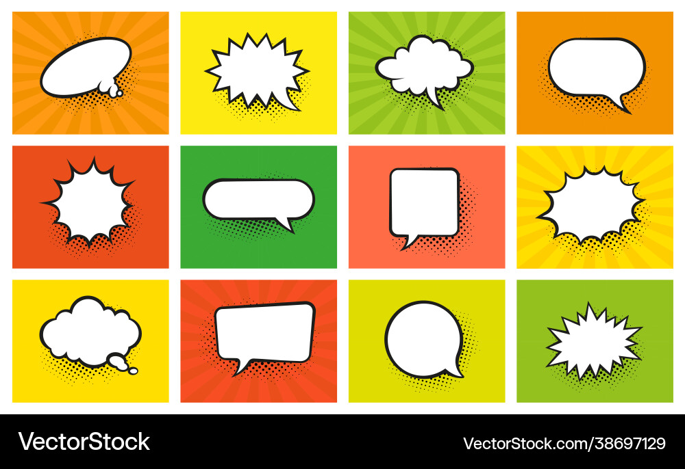 Comic bubbles background cartoon dialog cloud Comic bubbles background cartoon dialog cloud vector image
