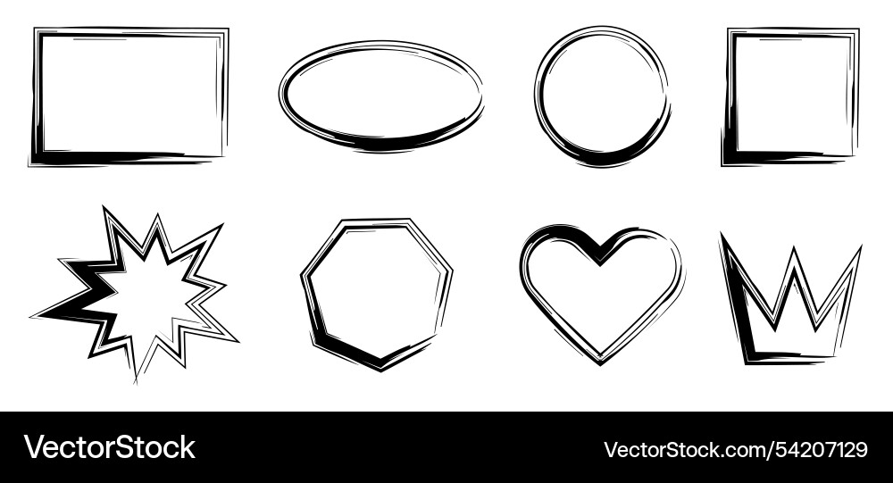Frame drawn with rough brush in the form of square Frame drawn with rough brush in the form of square vector image