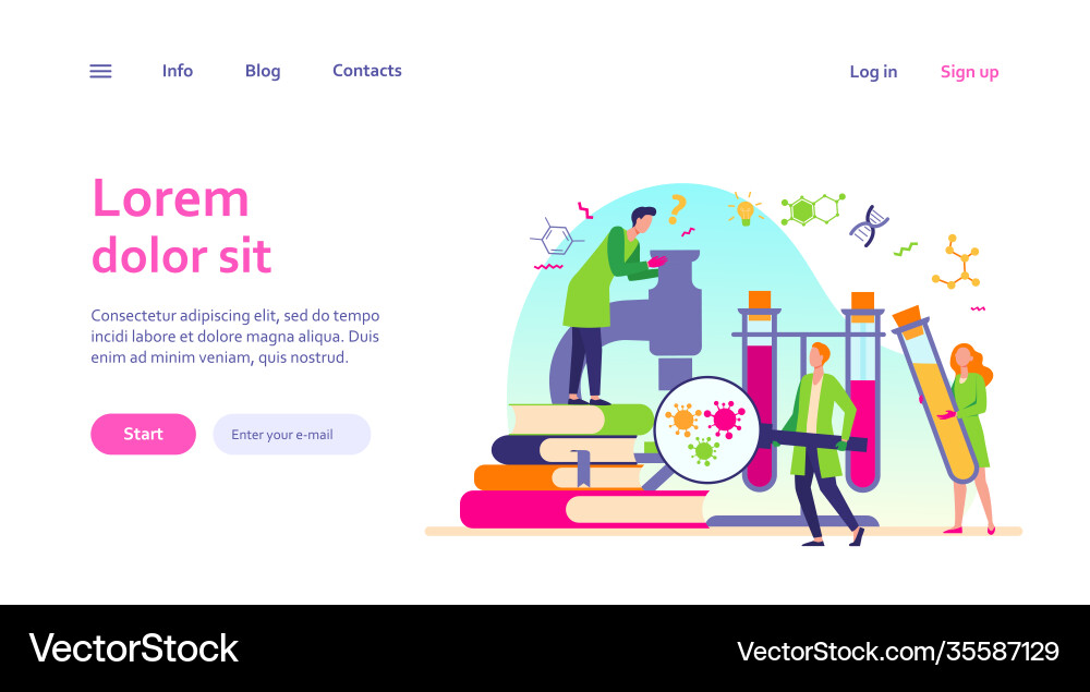 Group scientists with microscope Group scientists with microscope vector image