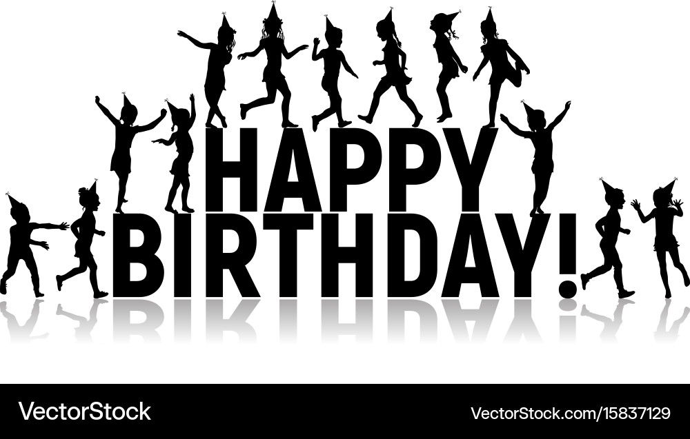 Kindergeburtstag Silhouetten Vektorbild