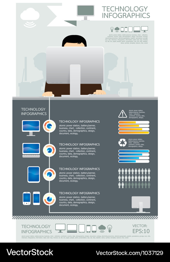 Modern Technology Icons - Computer Set vector image