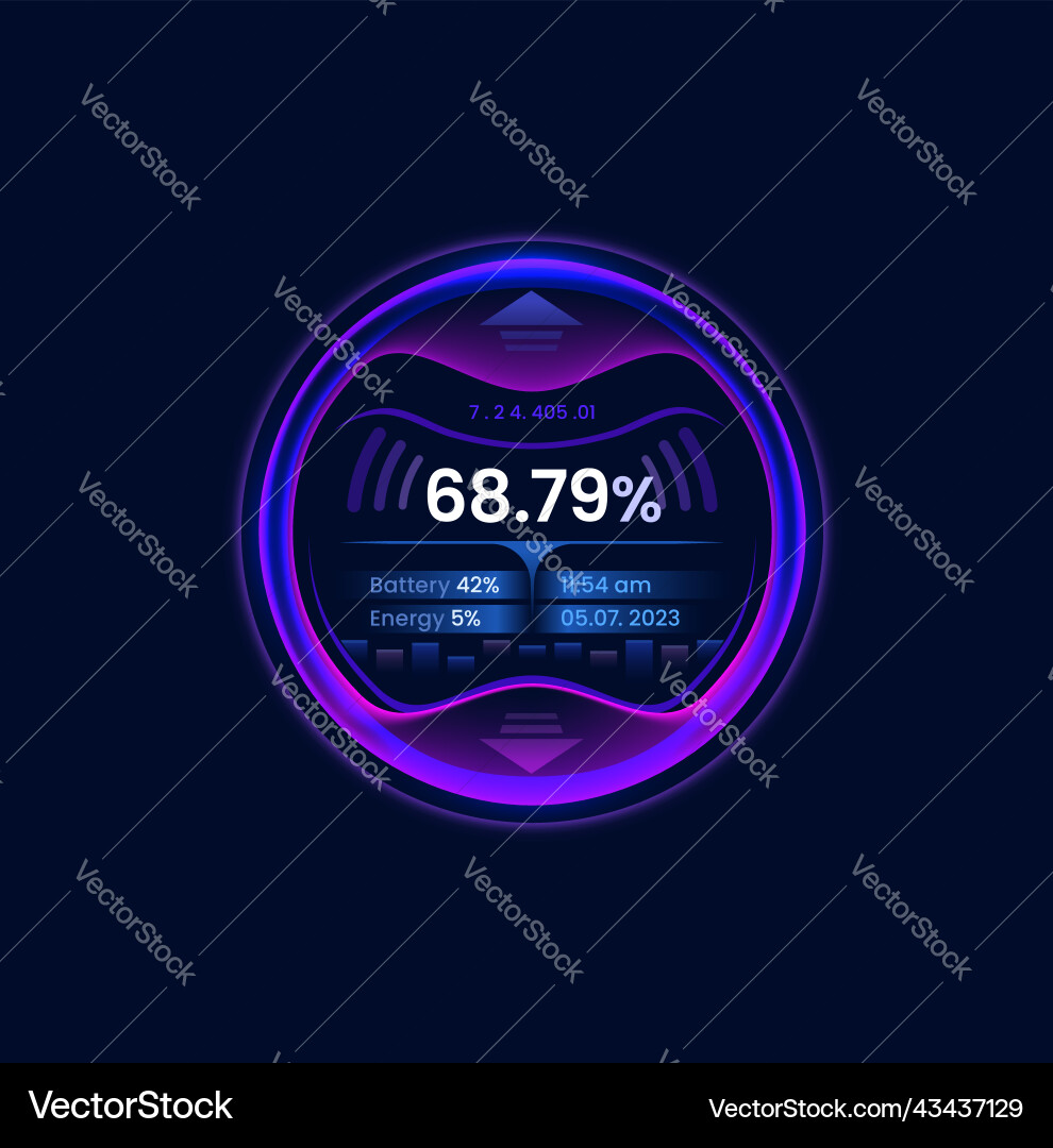 Neon Speed Meter Dashboard Vector Image