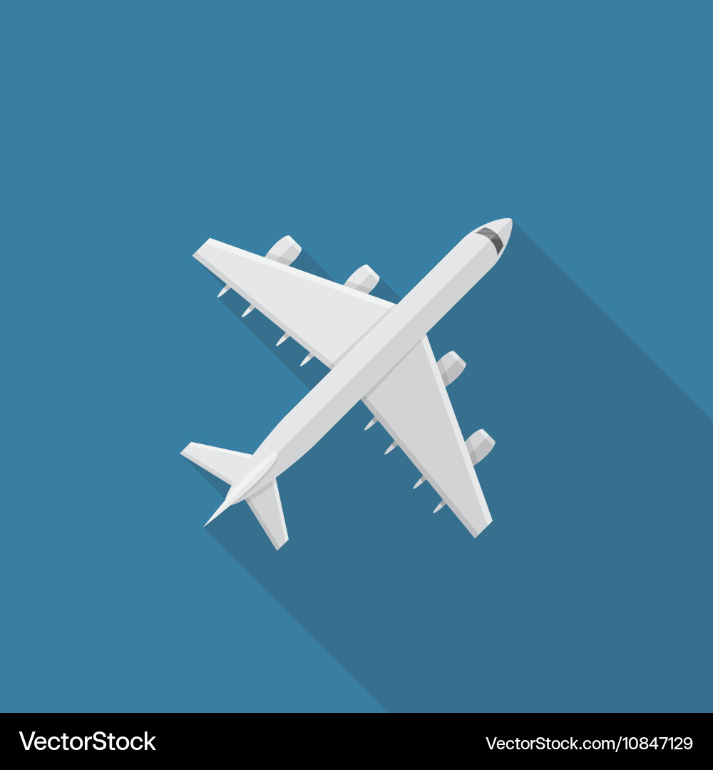 Plane flat icon (10847129) – Royalty-Free Vector | VectorStock, image size:1000x1080