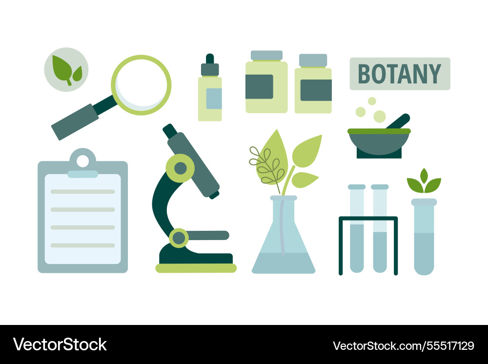 Science set objects isolated on white background Science set objects isolated on white background vector image