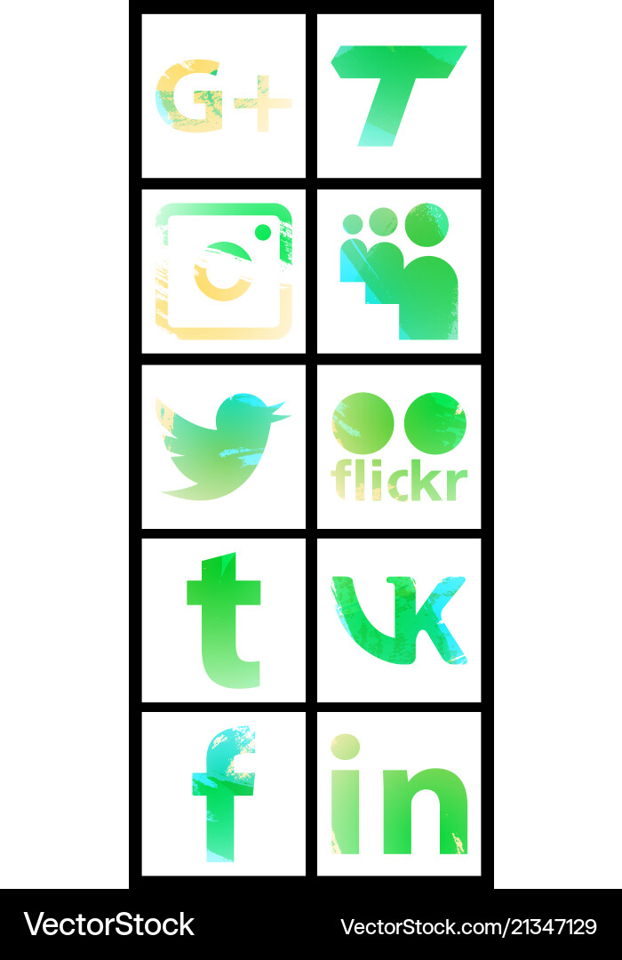 Set of social networking icons web design flat Set of social networking icons web design flat Vector Image