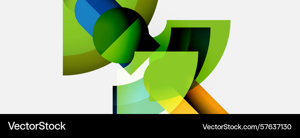 Abstract geometric shapes overlap creating Vector Image