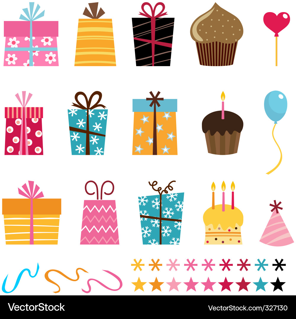 Birthday Gift Set vector image