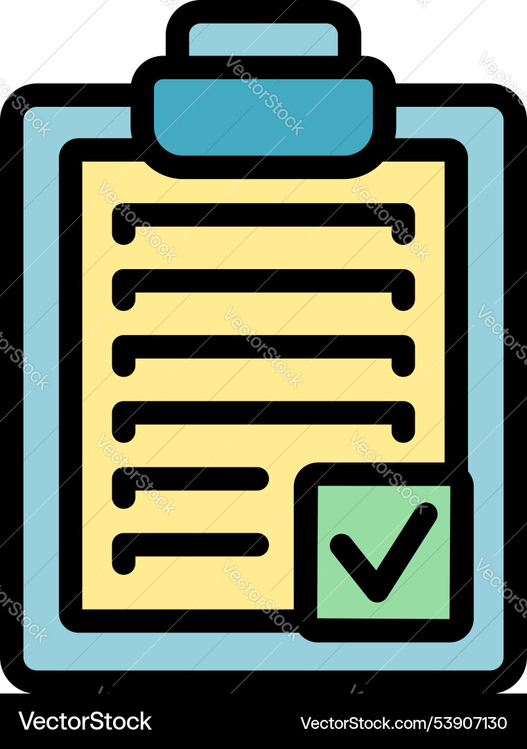 Clipboard with checkmark icon symbolizing Clipboard with checkmark icon symbolizing vector image