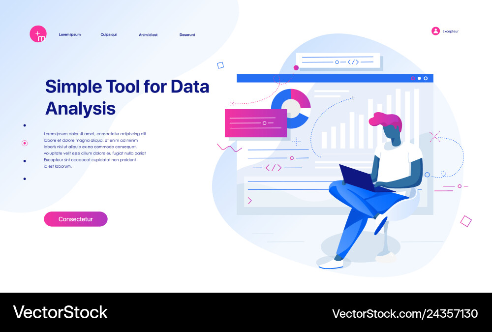 Data Analysis Dashboard Concept vector image