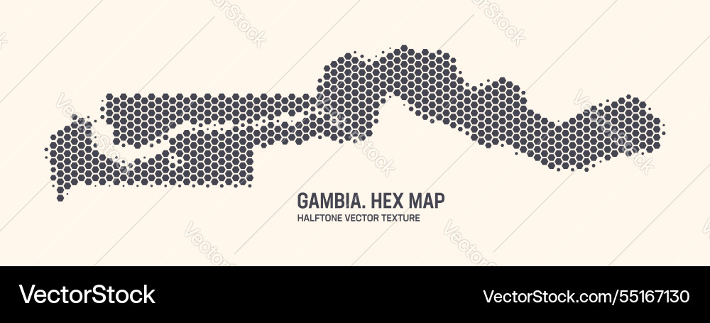 Gambia Hexagonal Map Pattern Vector Image