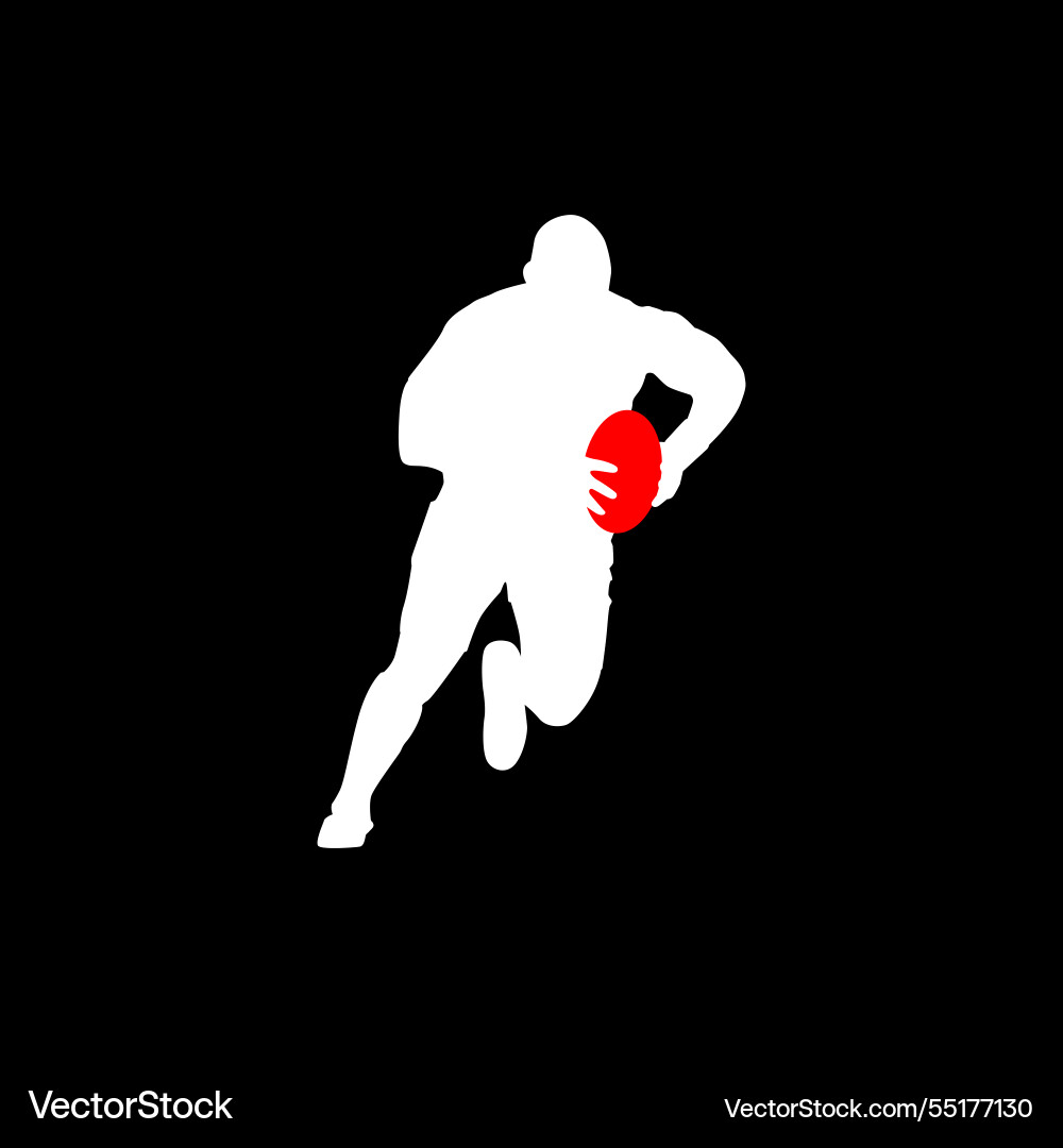 Hohe Details von Rugby Spieler Silhouette minimal Hohe Details von Rugby Spieler Silhouette minimal vektorbild