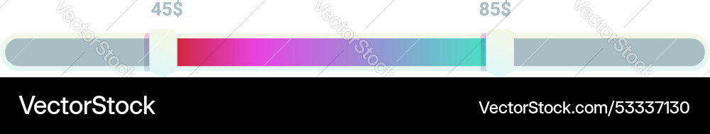 Horizontal price range slider bar with color Horizontal price range slider bar with color vector image