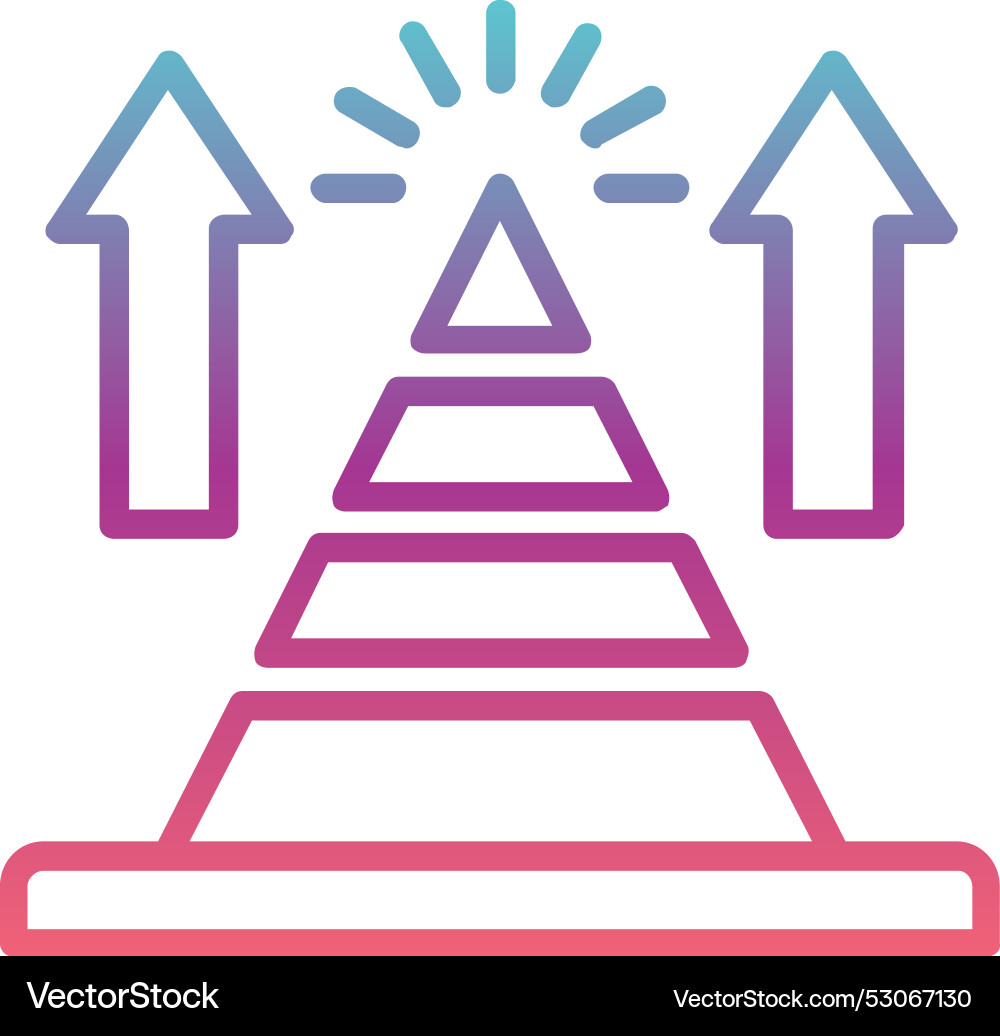 Pyramid chart line gradient design Vector Image