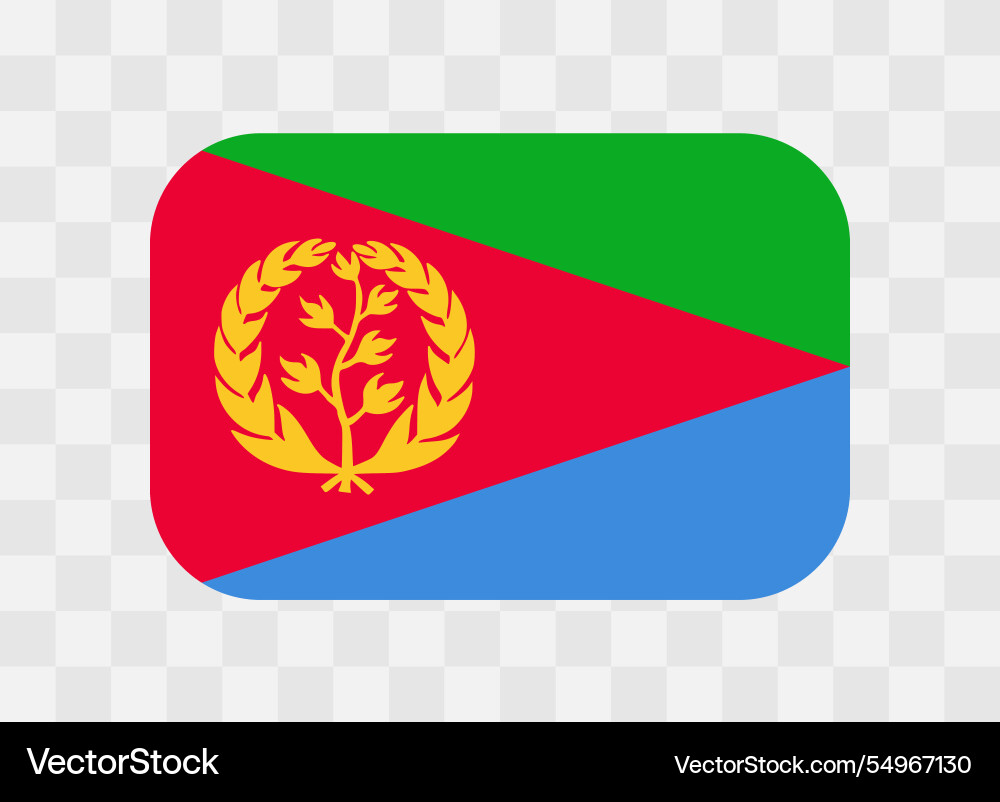 Rounded rectangle flag of eritrea Rounded rectangle flag of eritrea vector image