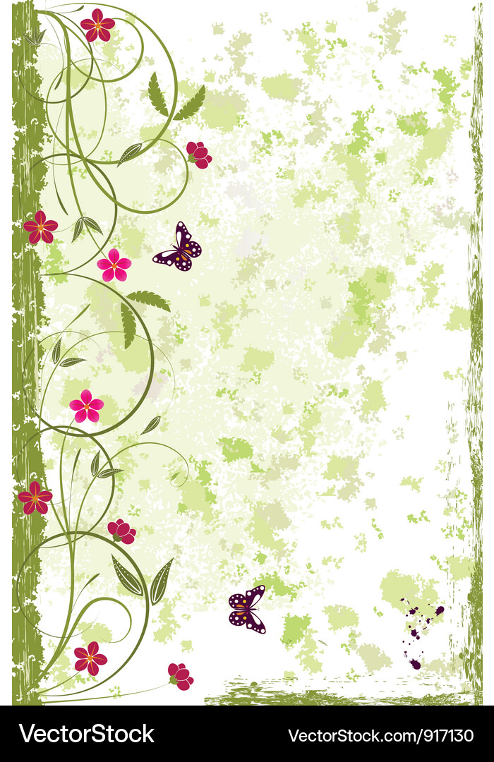 Schöne Grunge Blumen Hintergrund Vektorbild