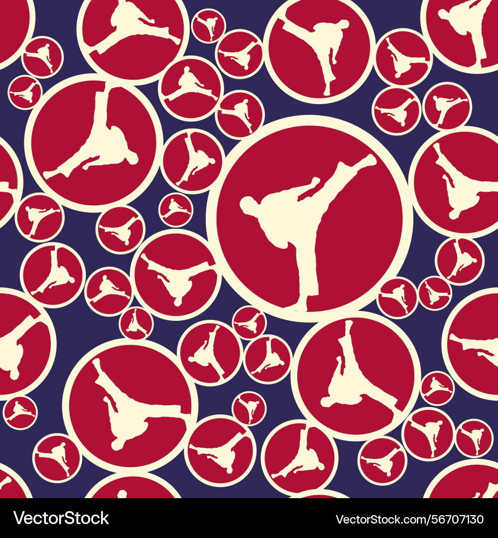 Seamless pattern mma karate for print Vector Image