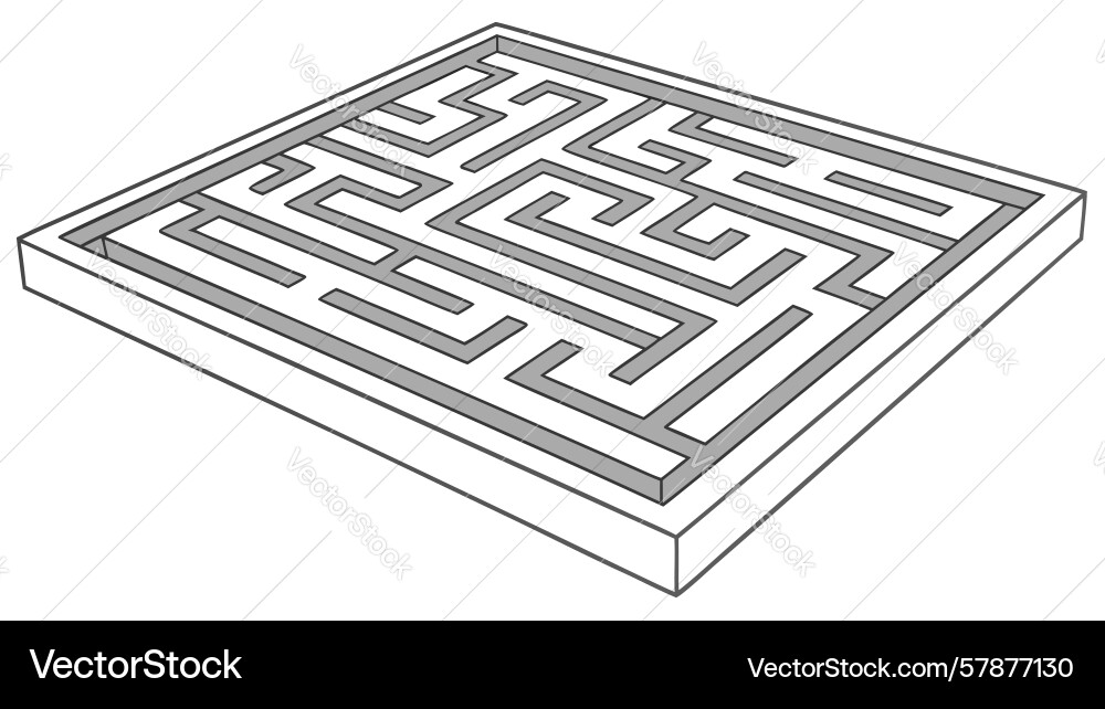 Top-down view of a complex square maze Vector Image