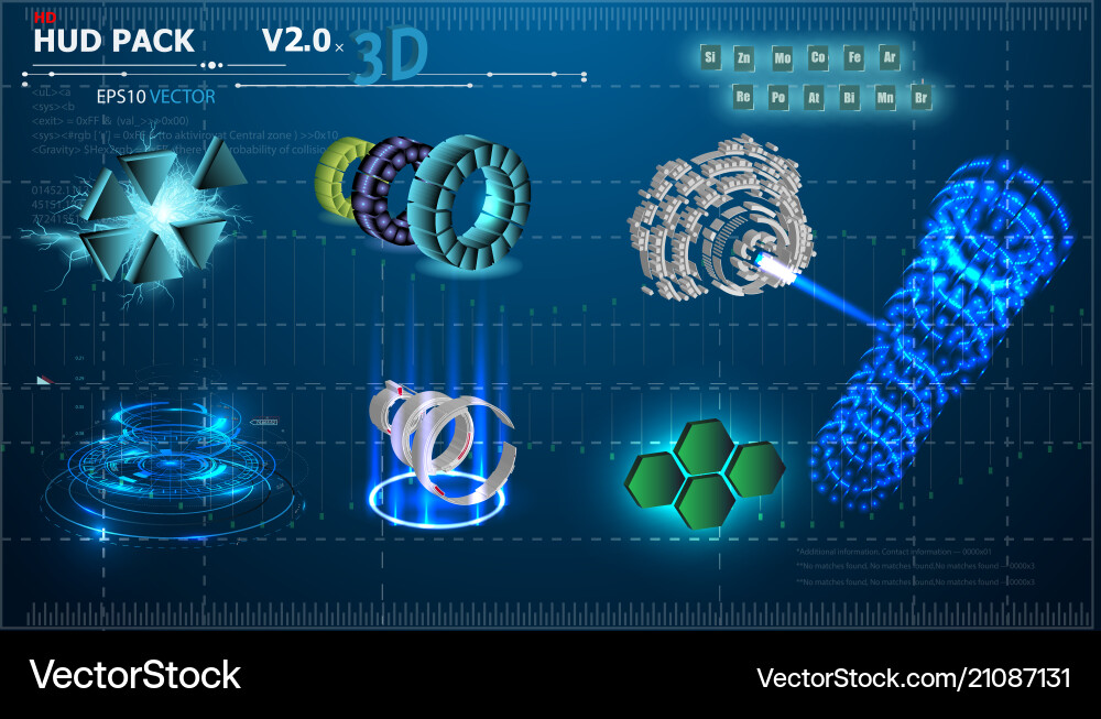 3D HUD Elements - Abstract Background vector image