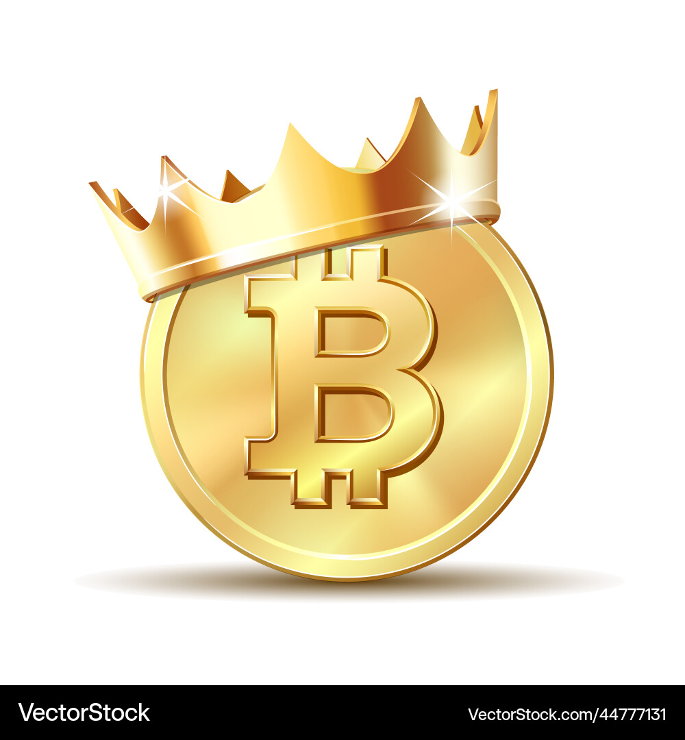 Bitcoin Crown: Digital Currency Symbol – Royalty-Free Vector | VectorStock
