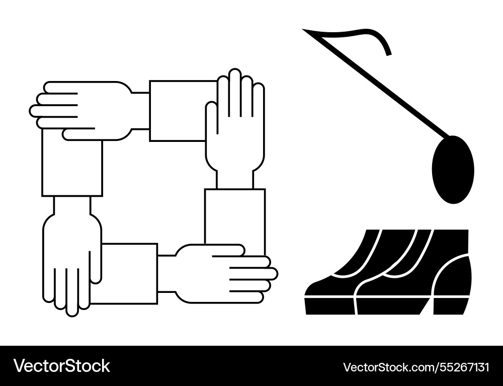 Collaboration and teamwork with abstract metaphors Collaboration and teamwork with abstract metaphors vector image