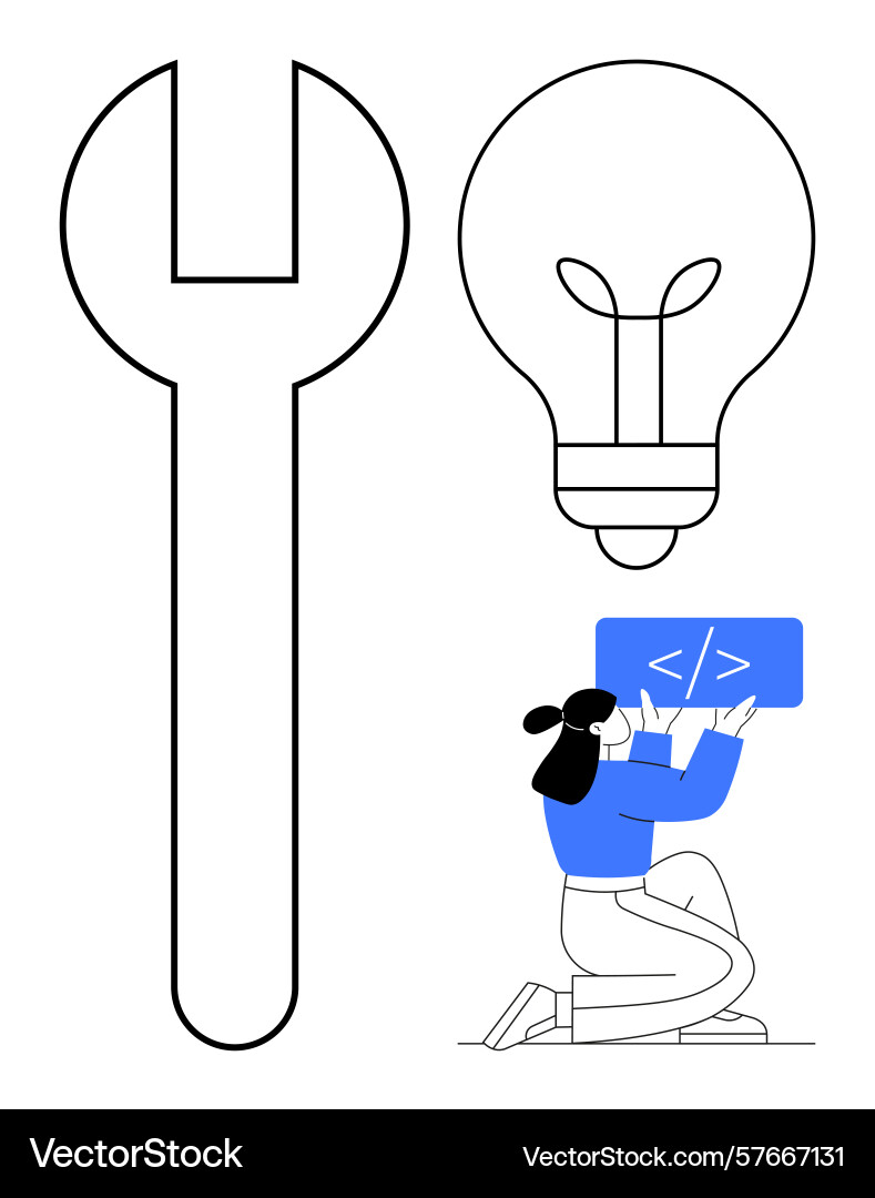 Developer building creative solutions with coding Developer building creative solutions with coding vector image