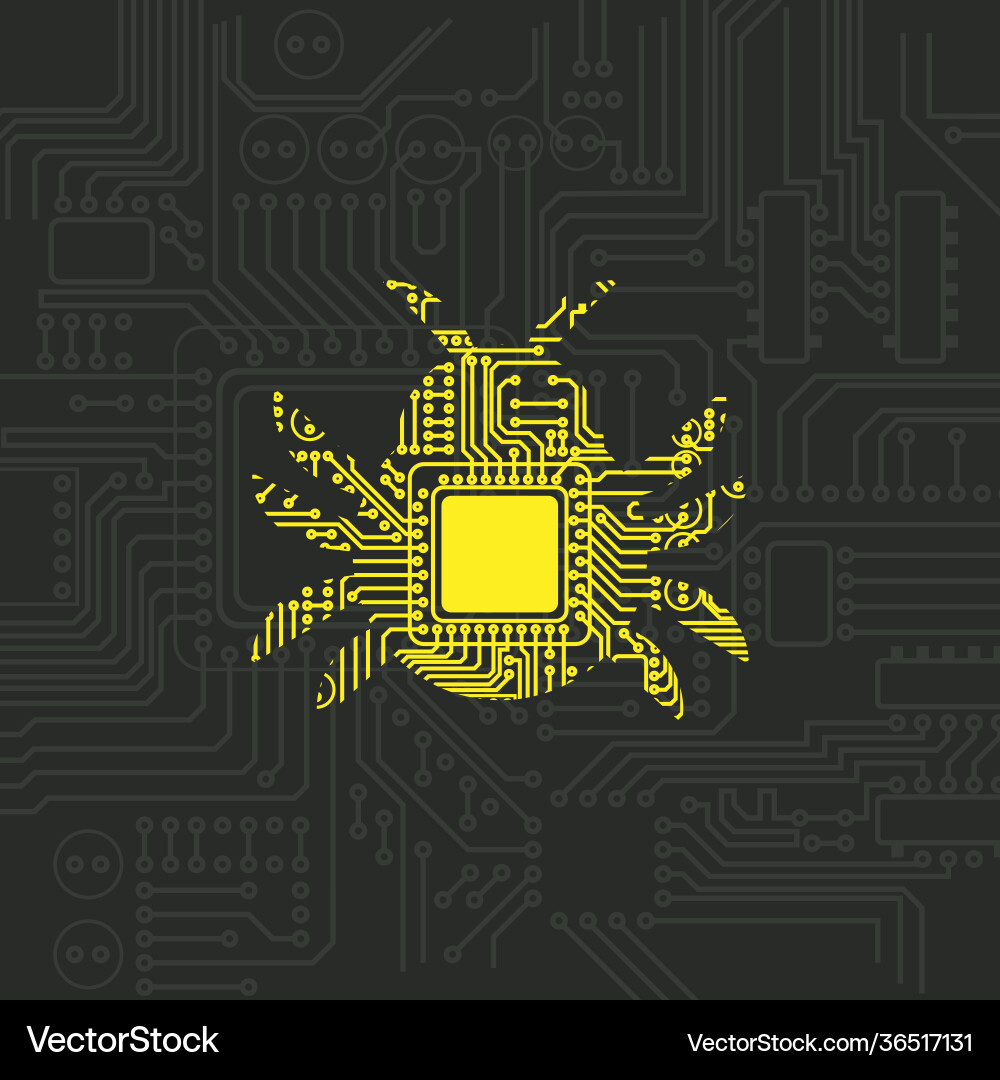 Digital bug security pattern Digital bug security pattern vector image