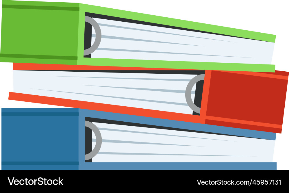 Document folders stack color binders full Document folders stack color binders full vector image