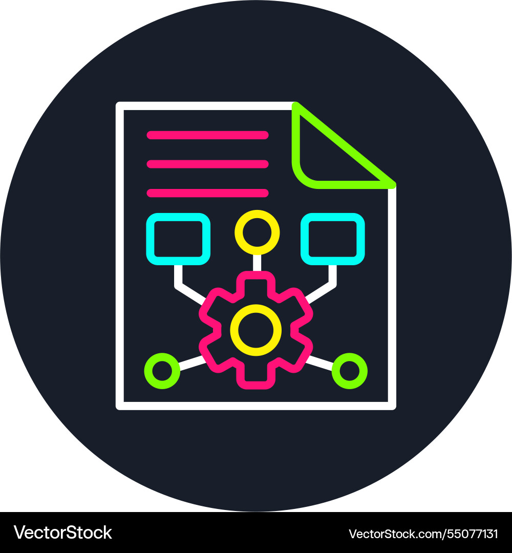 Document line multi color icon Vector Image